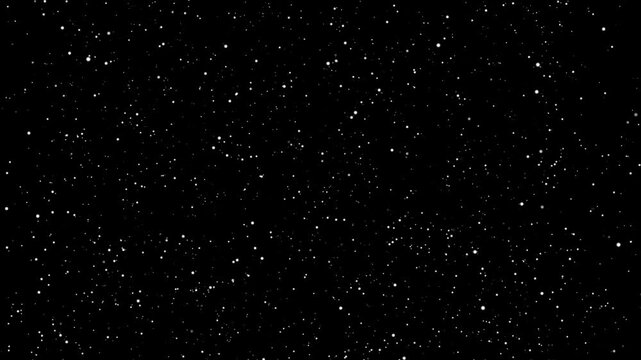 Snow falling Christmas background on black screen with dense winter flakes, alpha channel isolated particles, transparent overlay snowfall effect in smooth looping 4k.