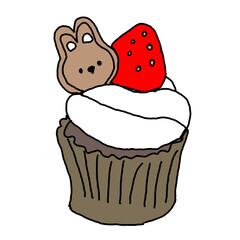 chocolate cupcake with cherry