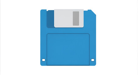 Vector Graphic: Isolated Blue Floppy Disk 3.5 Inch Save Icon