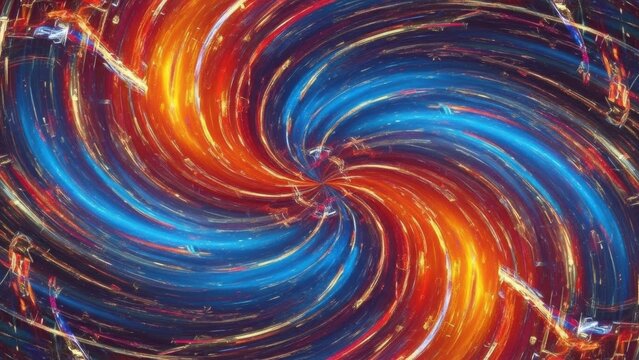 Vibrant abstract light swirl vortex with red and blue energy streaks - Powered by Adobe