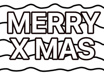 Merry Xmas Doodle Coloring Sheet &ndash; Pop Art Line Art