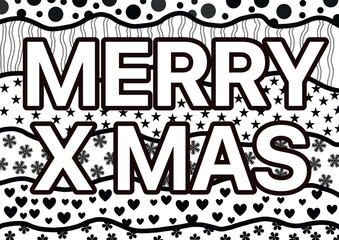 Merry Xmas Pop Art Coloring Page &ndash; Abstract Christmas Design