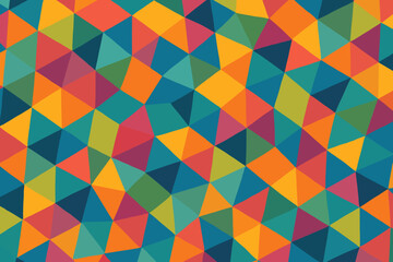 Obraz premium Bright geometric pattern with colorful triangles creating an abstract design suitable for modern decor or art projects
