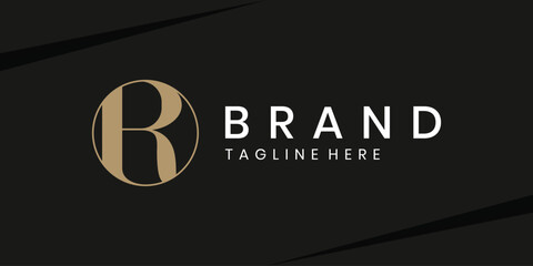 Luxury letter R logo design