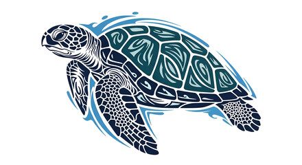 Decorative Sea Turtle Graphic Vector Logo Design