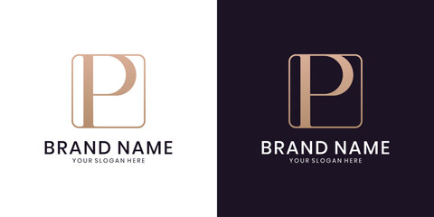 Elegant letter P monogram logo design