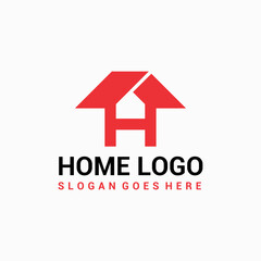 H initials home real estate logo vector image