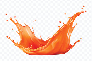 splash of  colorful liquid juice splash in mid air cut and curve style isolated on transparent background