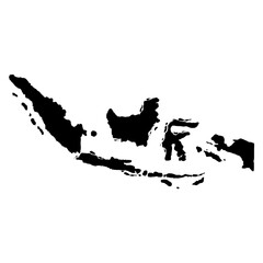 Indonesia Map Black Silhouette Vector