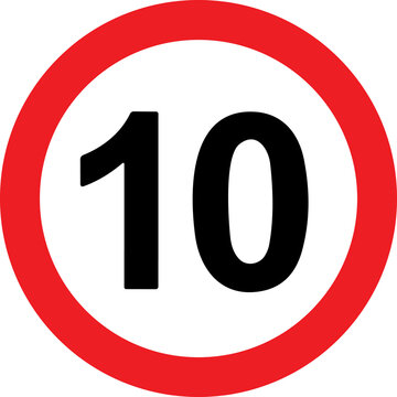 speed limit sign 10km
