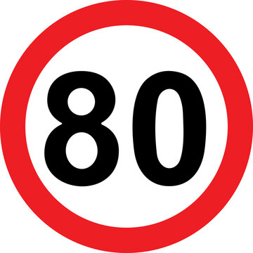 speed limit sign 80km