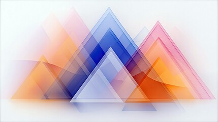 Abstract Triangles Overlapping on White Background