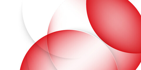 Dynamic Red Overlapping Abstract Circles Background. Modern Geometric Connection Template.