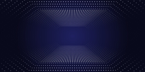 Obraz premium Abstract dark space with glowing dots shape decoration. Modern graphic design element dotted line style wallpaper neutral modern