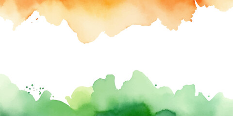 Abstract Indian Tricolor Watercolor Border Frame Background