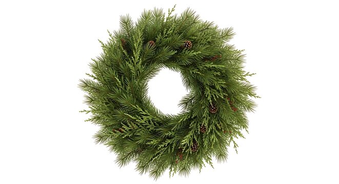 Festive Green Wreath - A Symbol of Holiday Cheer and Natural Beauty. - Powered by Adobe