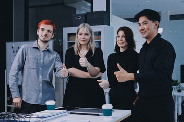 Multiracial business people having meeting