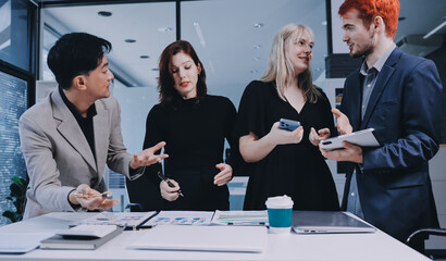Multiracial business people having meeting