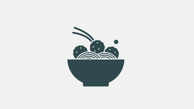 Vector illustration of a meat ball in a cup