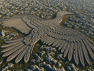 Arte ambiental, un p&aacute;jaro gigante con naturaleza.