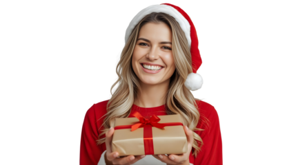 Portrait of Smiling Woman in Santa Costume