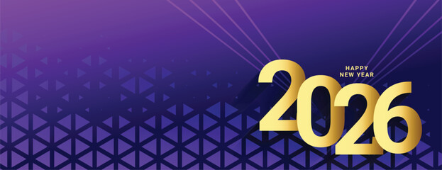 2026 new year purple banner with halftone effect