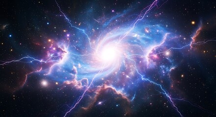 Fototapeta premium A swirling vortex of cosmic energy and stars in deep space.