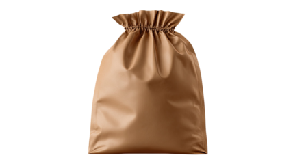 Brown packaging bag isolated on clean white background showing natural eco-friendly storage pouch design for product presentation and branding concepts