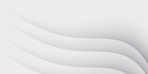 Smooth white abstract background with flowing layered curves and soft shadows creating a modern, minimalistic look.