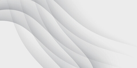 Minimal abstract design featuring overlapping curved bands in light gray tones, ideal for corporate and technology themes.