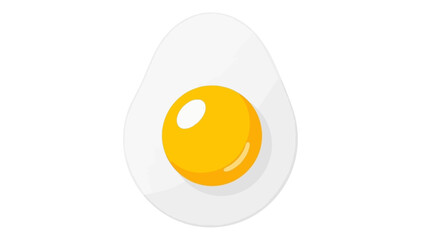 Isolated fried egg vector illustration on a white background with a yellow yolk for a healthy breakfast meal