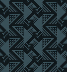 DARK TURQUOISE SEAMLESS VECTOR ABSTRACT GEOMETRIC BACKGROUND WITH LIGHT BLUE STYLIZED BIRDS