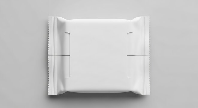 Blank white square packaging for a product, isolated on white background