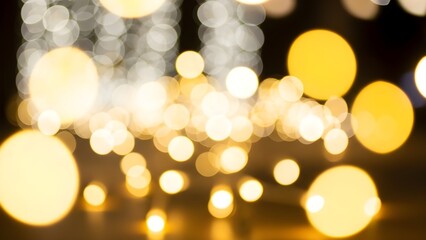 Overlay featuring warm white and golden yellow string lights. Ideal for adding a festive, celebratory atmosphere to photos and designs for events or home decor themes.