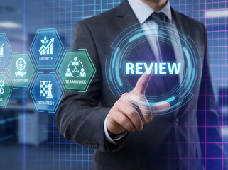 digital business review concept with strategy and growth