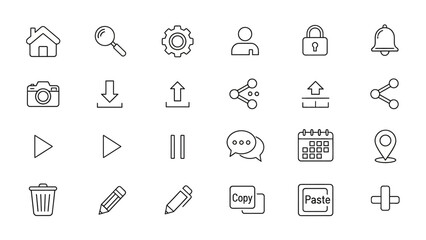 Set of vector web icons for office tool