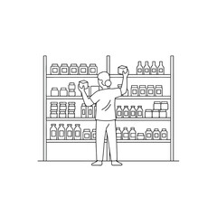 Obraz premium business woman drawing