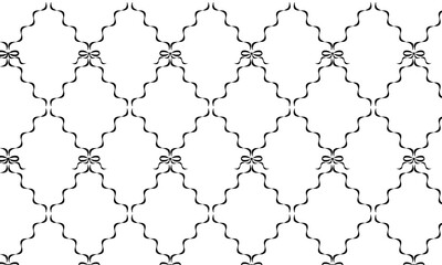 黒いリボンの透過フレームデザインのシームレスな壁紙背景