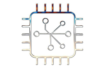 iridescent microchip icon