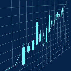 business graph on a black background