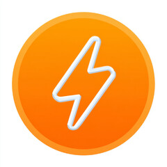 Lightning bolt icon, orange and white, representing power and energy