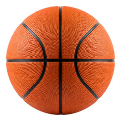 Fototapeta premium Orange Basketball with Black Lines on a White Background