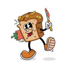 Banana Bread Mascot Design for Bakery or Breakfast Food Brand