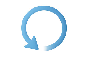 Blue circular arrow icon for reload, refresh, recycle, data synchronization, and repetition concepts