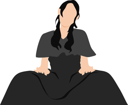 スカートを履いた女性のイラスト