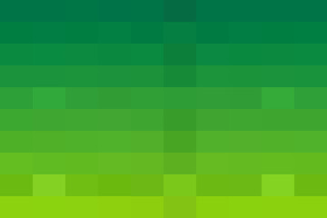 Gradient pixel art background with various shades of vibrant green, transitioning from deep to bright, creating a digital mosaic effect.