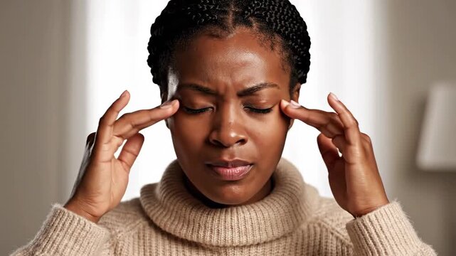 Woman Experiencing Pain: A Visual Story of Discomfort and Emotional Strain