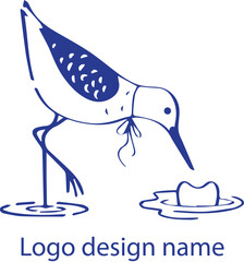 Minimal Bird Logo Illustration in Line Art Style