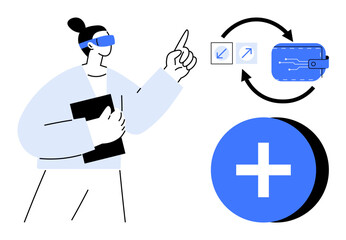 Digital transaction concept. Digital transactions aligning user engagement, e-wallet integration, and virtual reality. Digital transactions for fintech, e-commerce, virtual finance, tech innovation