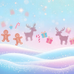 Naklejka premium santa claus and reindeer